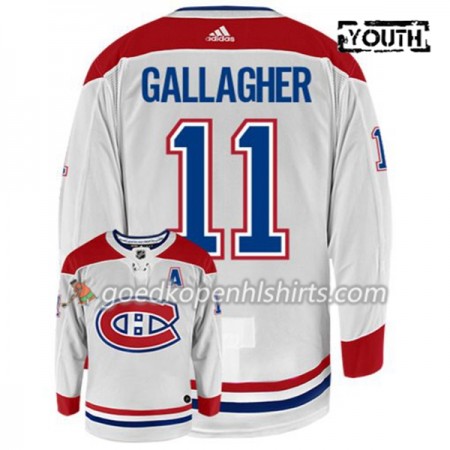 Montreal Canadiens BRENDAN GALLAGHER 11 Adidas Wit Authentic Shirt - Kinderen